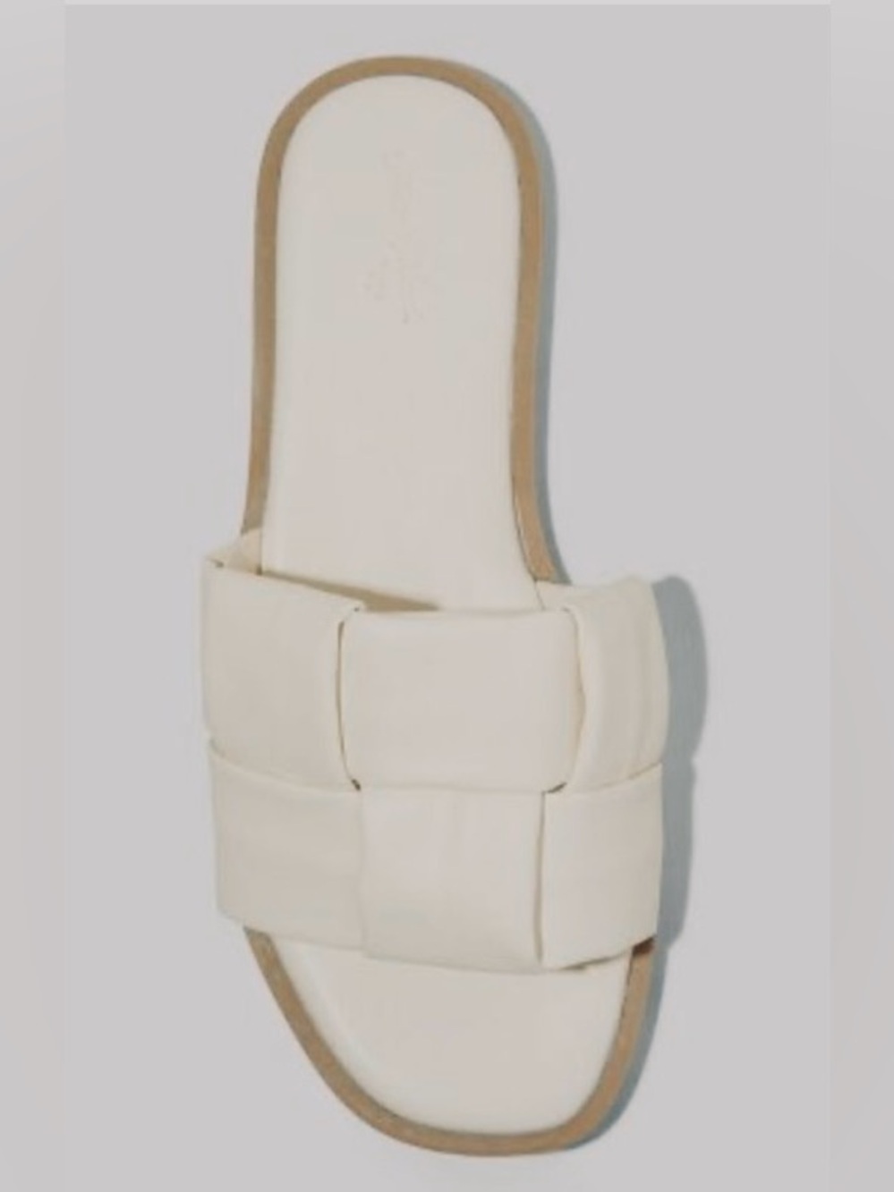Universal Thread  Womens “Mara” Faux Leather Cream Woven Slide Sandal Size 10